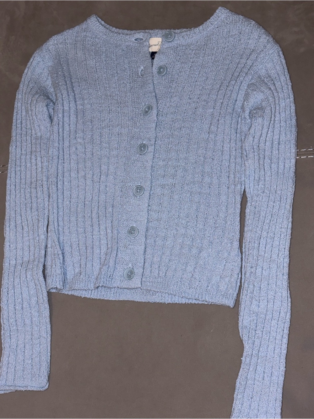 Universal Thread Light Blue Ribbed Button-Front Cardigan - Picture 11 of 12
